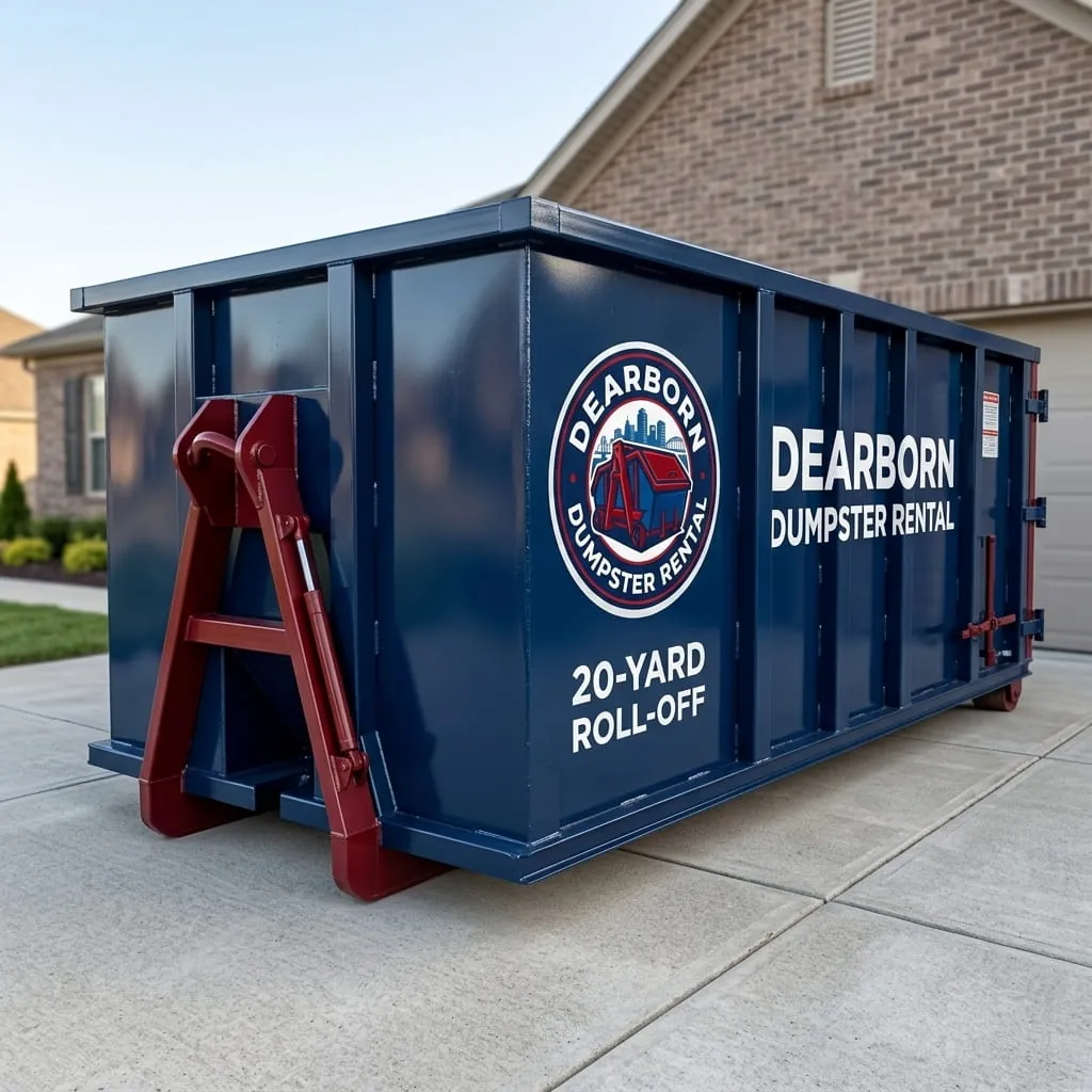 Low-sided 20 yard roll-off container for concrete and heavy debris Low-sided 20 yard roll-off container for concrete and heavy debris